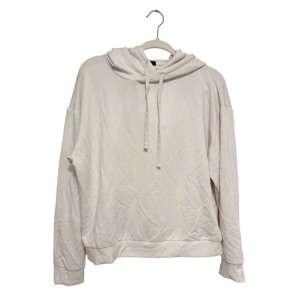 Quince SuperSoft Fleece Pullover Hoodie Off White‎ Size Medium